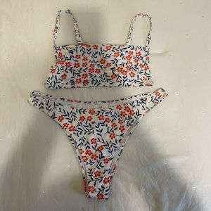 floral white swimming suit from shein